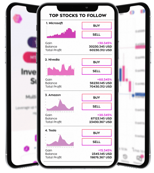 Smartphone displaying investment app interface